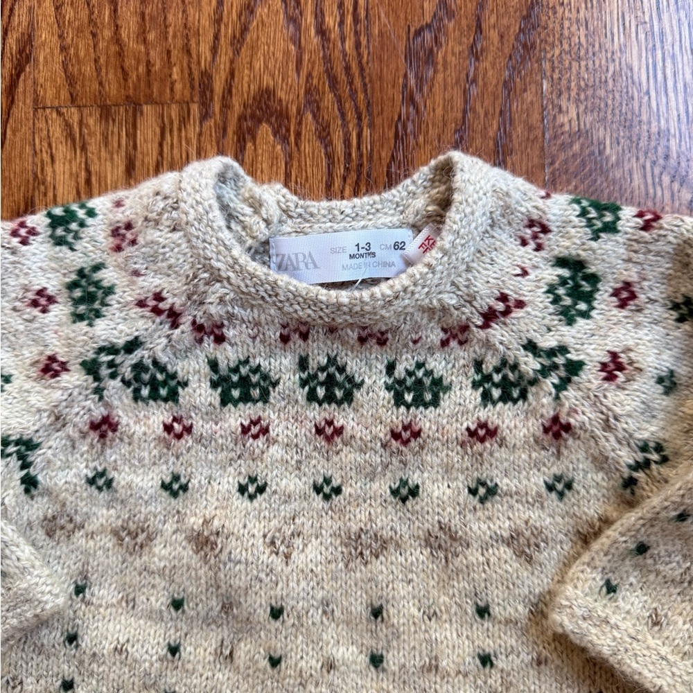 NWOT Zara Sweater 1-3 Months - Picture 2 of 7